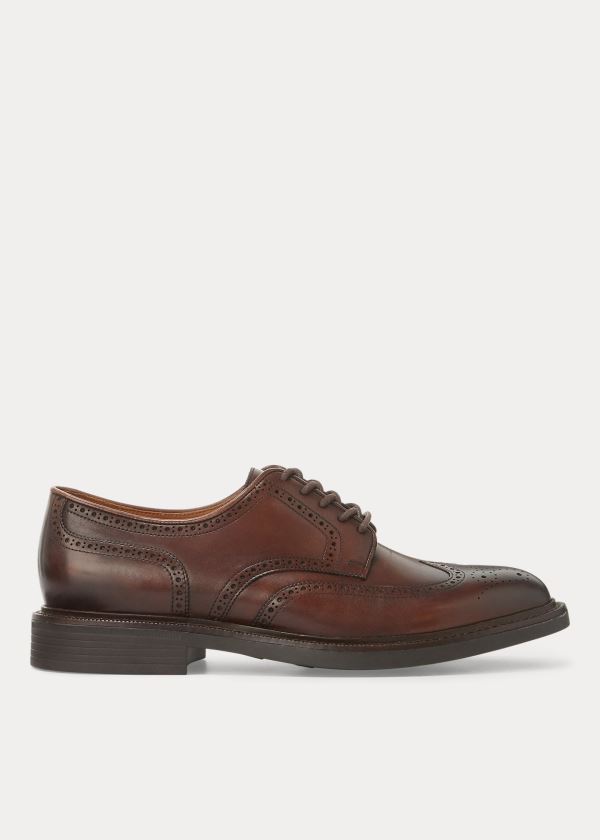 Men's Polo Ralph Lauren Asher Leather Wingtip Shoes | 539216NSE